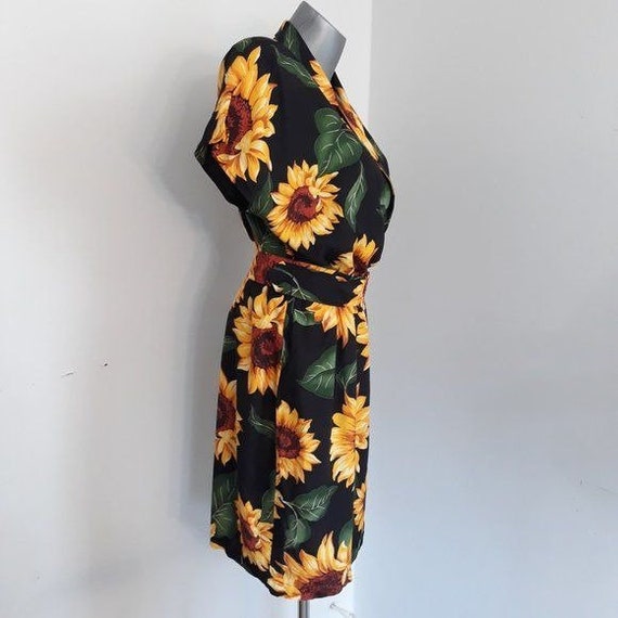 Mondi Sunflower Wrap Dress Vintage 1990s, Medium, M… Gem