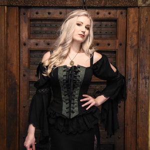 Bustier Sélina Medieval clothing  - Steampunk shirt top for LARP, victorian costume and cosplay