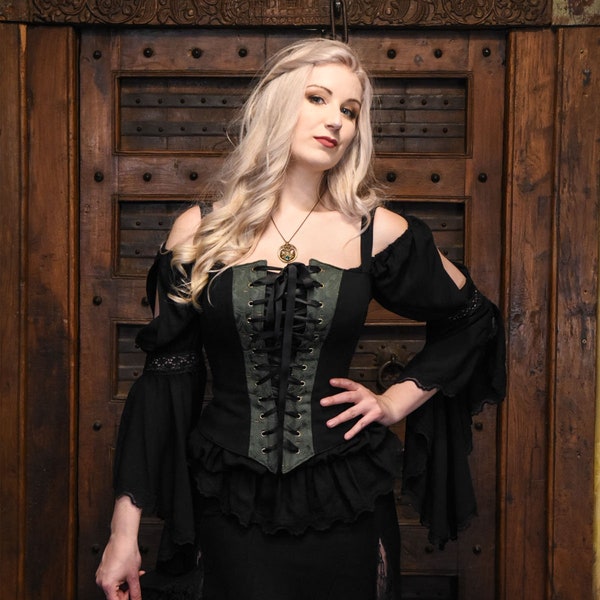 Bustier Sélina Médiéval - Top steampunk pour GN (grandeur nature), costume victorien et cosplay