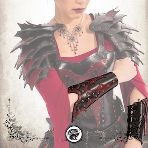 Morgane Bracers armor - dark warrior bracers woman armor for LARP, action roleplaying and cosplay