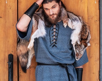 Harald Tunic Viking Clothing - Norse top for man, LARP costume and scandinavian warrior cosplay