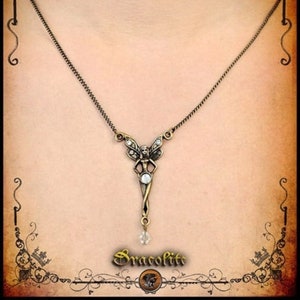 Medieval elven Nymphe necklace jewelry Handmade medieval necklace with swarovski image 1