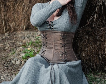 Liv Underbust Viking top - Norse corset for women, LARP costume and shield-maiden cosplay