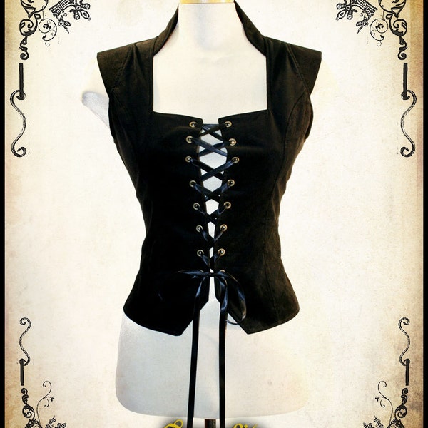 Bustier Baronnesse blouse steampunk - Chemise médiévale pour GN (grandeur nature), costume victorien et cosplay