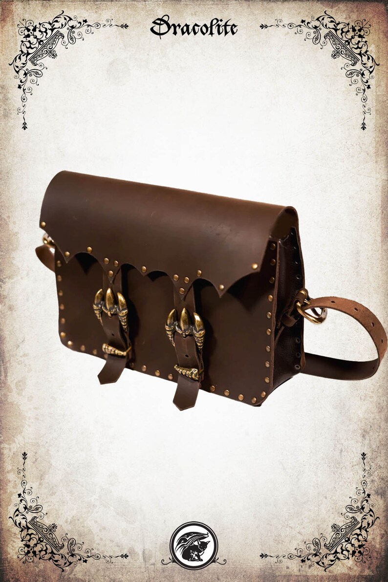 Dragon Shoulder Bag in Leather for LARP Action Roleplaying Etsy