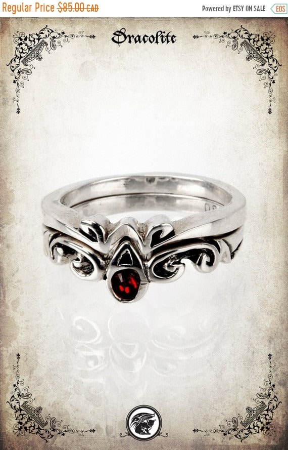 Duo Guenièvre medieval wedding ring Sterling silver 925