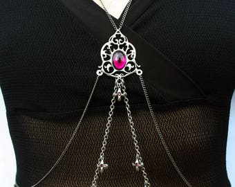 Empress body chain necklace jewelry - Handmade medieval necklace with swarovski