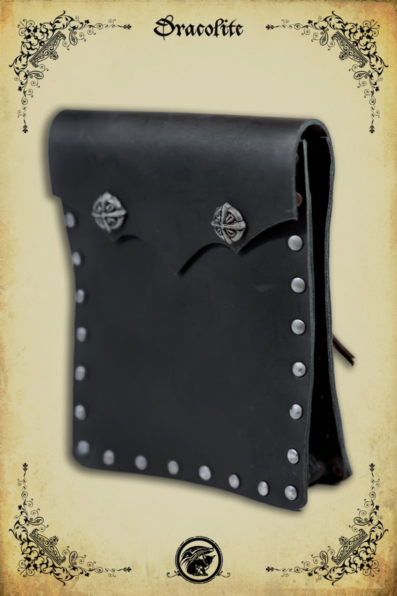 Mercenary Large leather poutch in leather for LARP action roleplaying and cosplay