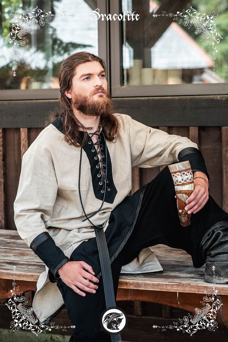 Daven Tunic Viking Clothing - Norse Top for Man, LARP Costume and ...