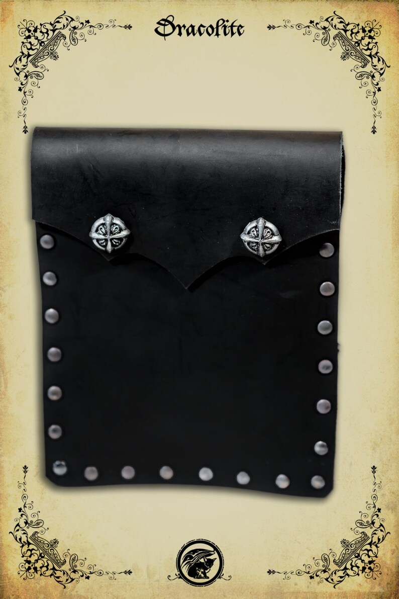Mercenary Large leather poutch in leather for LARP action roleplaying and cosplay