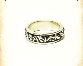 Victorian leaves wedding ring - Sterling silver 925