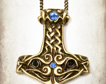 Hictoric Mjolnir Pendant, Thor Hammer - Handmade viking necklace