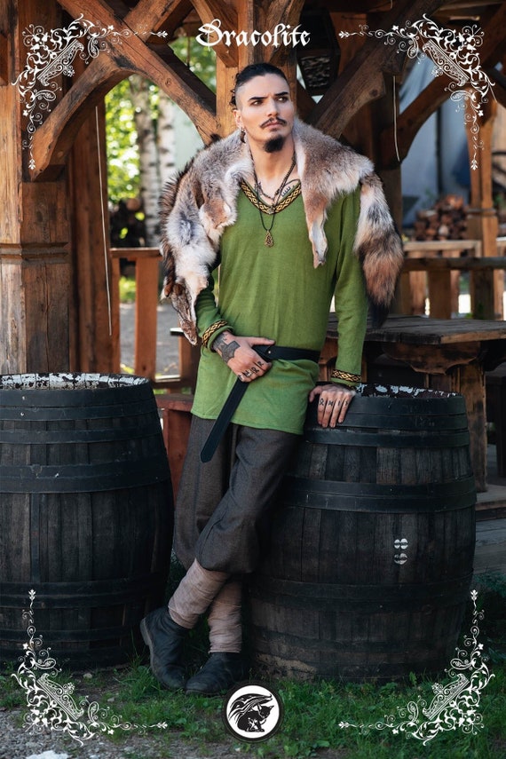 Erik tunica abbigliamento vichingo top norreno per uomo, costume LARP e  cosplay guerriero scandinavo -  Italia