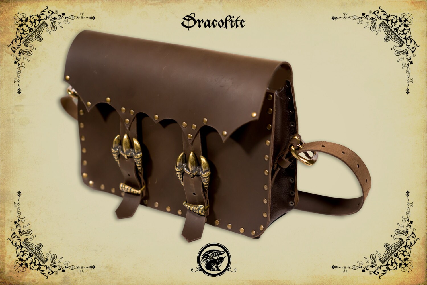 Dragon Shoulder Bag in Leather for LARP Action Roleplaying Etsy