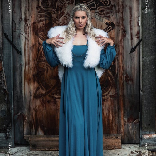 blue asgardian dress Dark Blue Viking Underdress