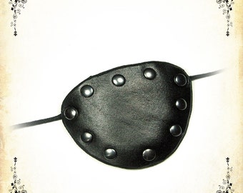 Parche de cuero para el ojo, parche pirata para LARP, juegos de rol de acción y cosplay