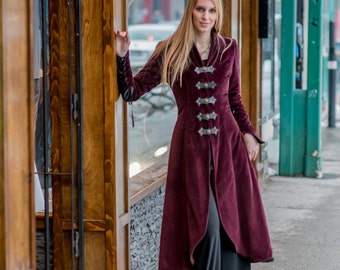 Comtesse Frock Coat renaissance winter vest Steampunk coat for LARP,  victorian costume and cosplay
