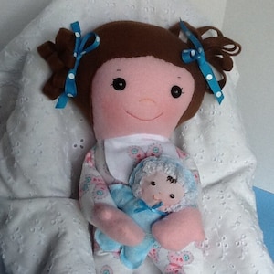 Easy Cloth Rag Doll PDF Pattern Baby Sister 15&quot; Rag Doll Pattern- Easy Beginner PDF Sewing Patterns by Peekaboo Porch