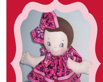 Easy Cloth Rag Doll PDF Pattern Cutie Pie 15" Pancake Doll Pattern- Easy Beginner PDF Sewing Patterns by Peekaboo Porch