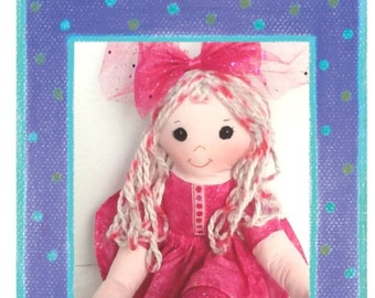 Easy Cloth Rag Doll PDF Pattern Fuchsia 14" Doll Pattern- Easy Beginner PDF Sewing Patterns by Peekaboo Porch