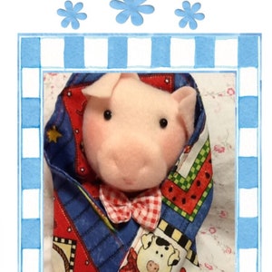 Easy Cloth Rag Doll PDF Pattern Piggy in a Blankie Swaddle Baby Animal for Boy & Girl! - Easy Beginner PDF Sewing Patterns by Peekaboo Porch
