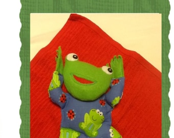 Easy Cloth PDF Doll Pattern Froggy in a Blanket Swaddle Baby Animal Doll Pattern - Easy Beginner PDF Sewing Patterns by Peekaboo Porch