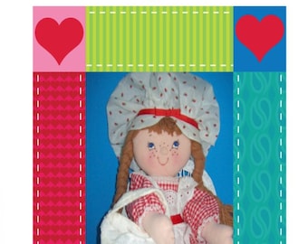 Easy Cloth Rag Doll PDF Pattern Kitty from the Country 18" Rag Doll Pattern- Easy Beginner PDF Sewing Patterns by Peekaboo Porch