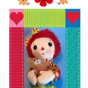 Easy Cloth Rag Doll PDF Pattern Baby Raggedy Ann 15&quot; Rag Doll Pattern- Easy Beginner PDF Sewing Patterns by Peekaboo Porch