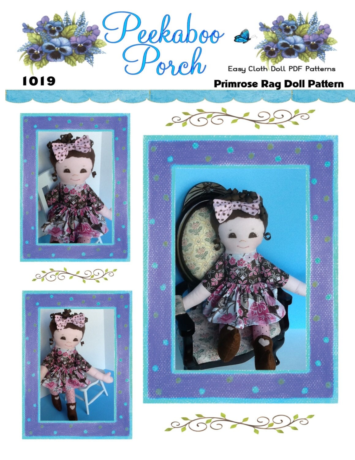 Easy Cloth Rag Doll PDF Pattern Primrose 16 Rag Doll Pattern Easy ...