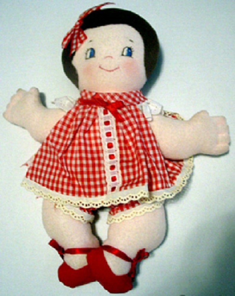 Easy Cloth Rag Doll PDF Pattern Cutie Pie 15 Pancake Doll Pattern Easy Beginner PDF Sewing Patterns by Peekaboo Porch image 4