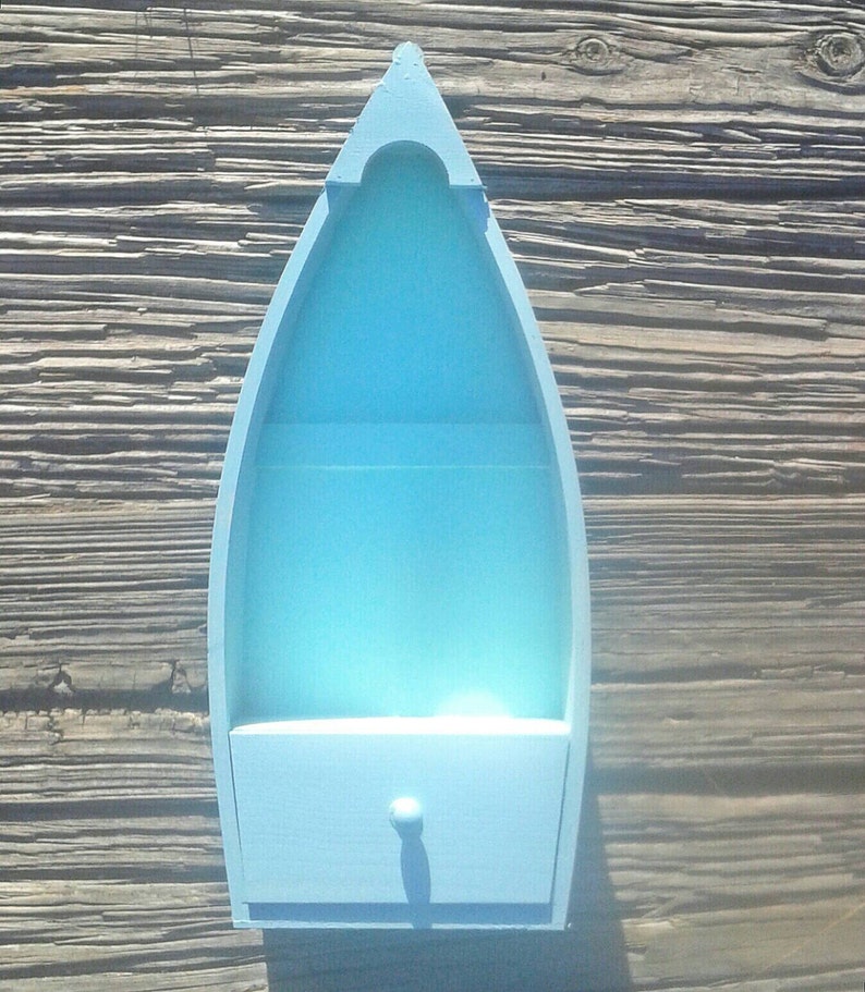 Nautical shelfBoat ShelfHanging nautical wall shelfAqua Etsy
