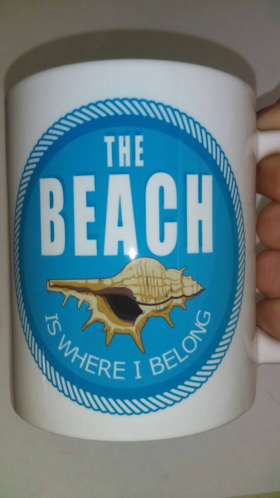 Beach mug Seashell mug Nautical mug funny beach mug I Etsy