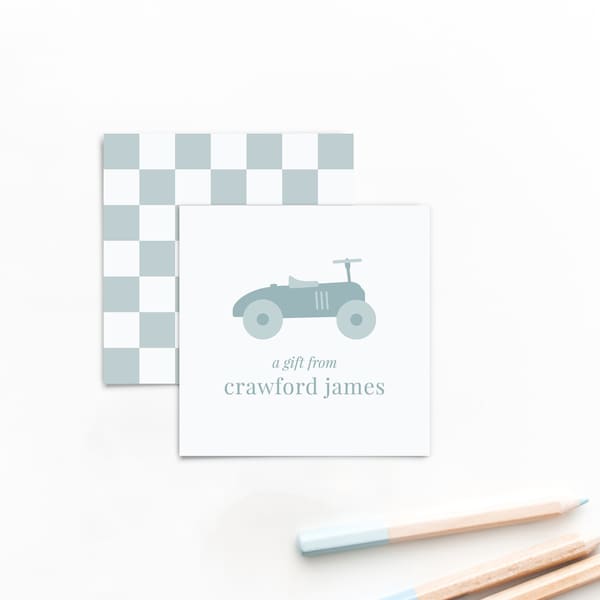 Vintage Race Car Calling Cards | Boys Calling Cards | Calling Cards for Kids | Enclosure Cards for Kids | Kids Gift Tags | Playdate Cards