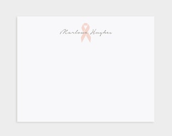 Personalized Breast Cancer Stationery | Breast Cancer Card | Cancer Ribbon Card | Thank You Cards | Cancer Gift | Cancer Survivor Gift [S55]