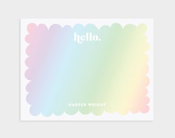 Personalized Stationery Set | Modern Stationery | Holographic Stationery | Fun Thank You Notes | Little Girl Gift | Gift for Her [S44]