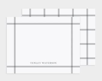 Personalized Stationery | Personalized Stationary | Personalized Notecard | Plaid Stationery | Modern Stationary | High End Stationery [S48]