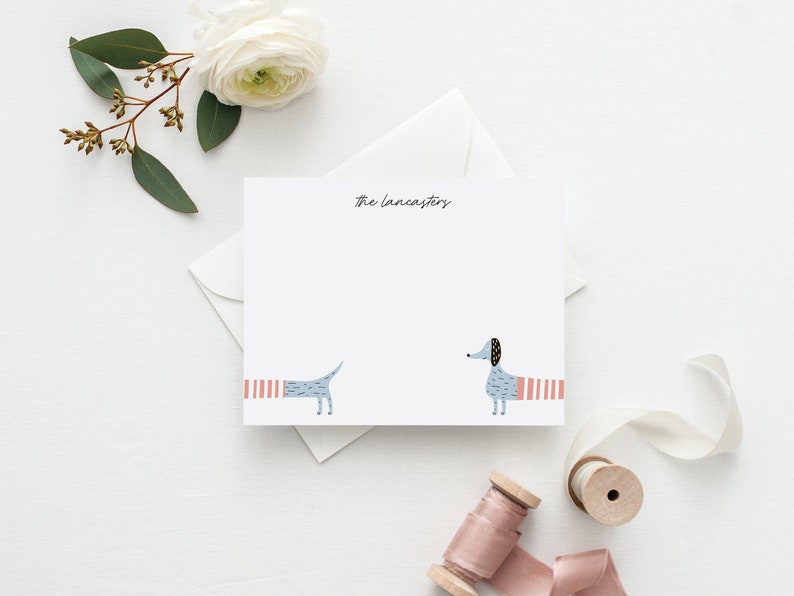 Dachshund Stationery Wiener Dog Dog Stationery Personalized Stationery Stationery Set Dachshund Gift Personalized Stationary Set image 1