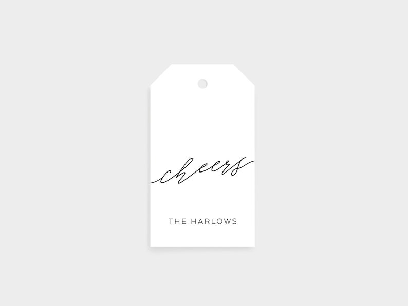 Personalized Gift Tags Holiday Gift Tags Cheers Gift Tags Family Gift Tags Christmas Gift Tags Wine Gift Tags Minimal Gift Tags image 1