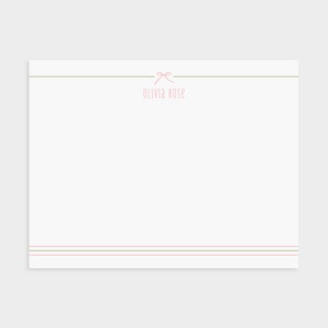 Baby Girl Thank You Notes | Bow Stationery | Personalized Stationery | Personalized Note Card | Personalized Stationery for Kid | Girls Gift