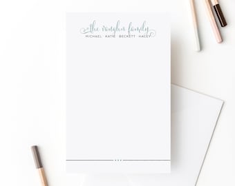 Personalized Notepad. Personalized Note Pad. Family Notepad. Family Names Notepad. Stationery. Stationary. Gift. Custom. Office. Billow.