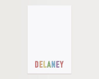 Personalized Kids Notepad: Colorful Name Writing Pad
