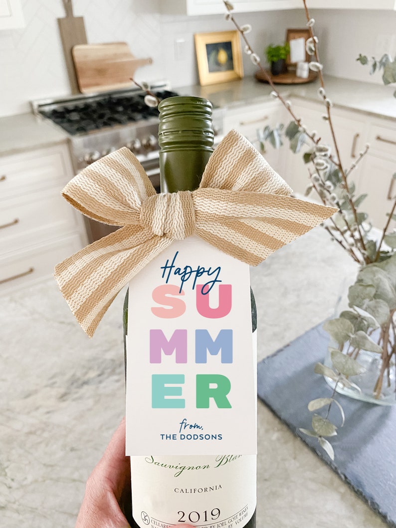 Personalized Gift Tags Custom Gift Tags Thank You Tag Family Gift Tag Summer Gift Tag Summer Party Gift Tag Wine Gift Tag GT05 image 3