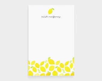 Personalized Lemon Notepad: Modern Citrus Stationery