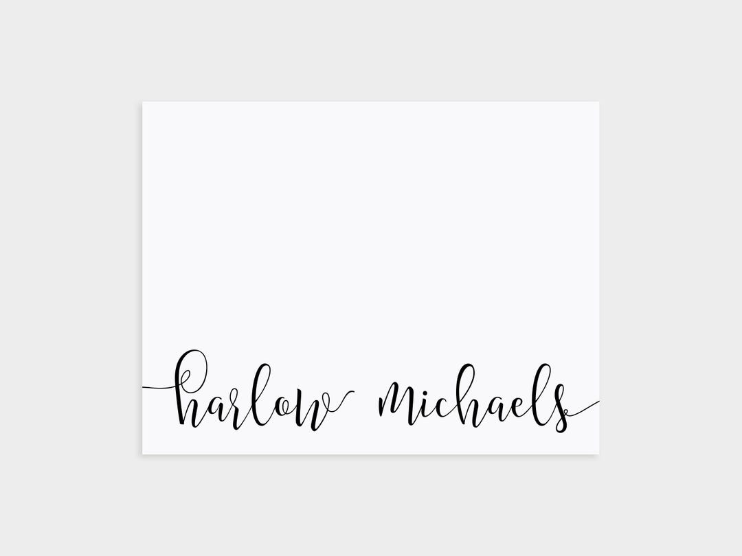 Custom Name Note Cards | Personalized Modern Stationery | Script Note ...