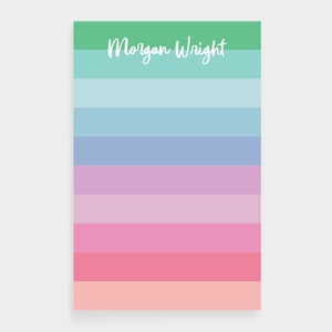 Personalized Notepad | Colorful To Do List | Personalized To Do List | Bright Stripe Notepad | Planner Notepad | Check List Notepad [N28]