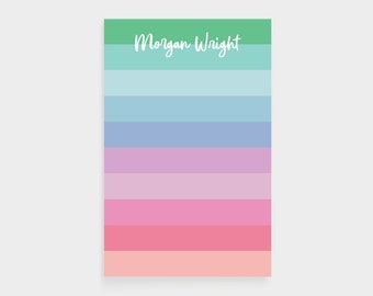 Personalized Notepad | Colorful To Do List | Personalized To Do List | Bright Stripe Notepad | Planner Notepad | Check List Notepad [N28]