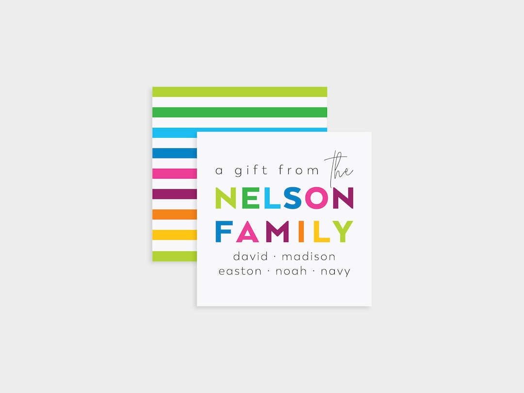 Personalized Family Gift Tags Family Calling Card Family Enclosure Card
