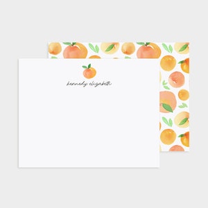 Personalized Stationery Stationery Set Custom Stationery Personalized Stationary Set Peaches Stationery Oranges Stationary S03 image 1