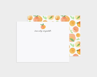 Personalized Stationery | Stationery Set | Custom Stationery | Personalized Stationary Set | Peaches Stationery | Oranges Stationary [S03]