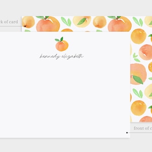 Personalized Stationery Stationery Set Custom Stationery Personalized Stationary Set Peaches Stationery Oranges Stationary S03 image 2